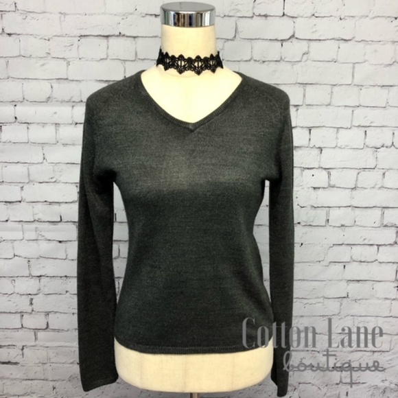 Jamie Scott Sweaters - Charcoal Gray Super Soft  V-Neck Sweater